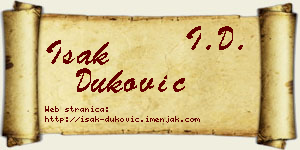 Isak Duković vizit kartica